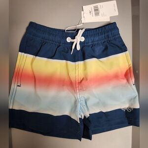 Angel Kids Navy and Rainbow Stripe Shorts